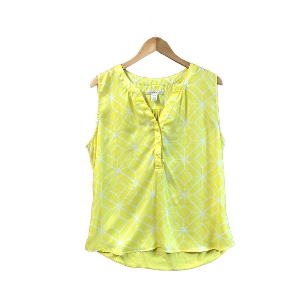 Hanna & Gracie Extra Large (XL) Yellow and White Tank